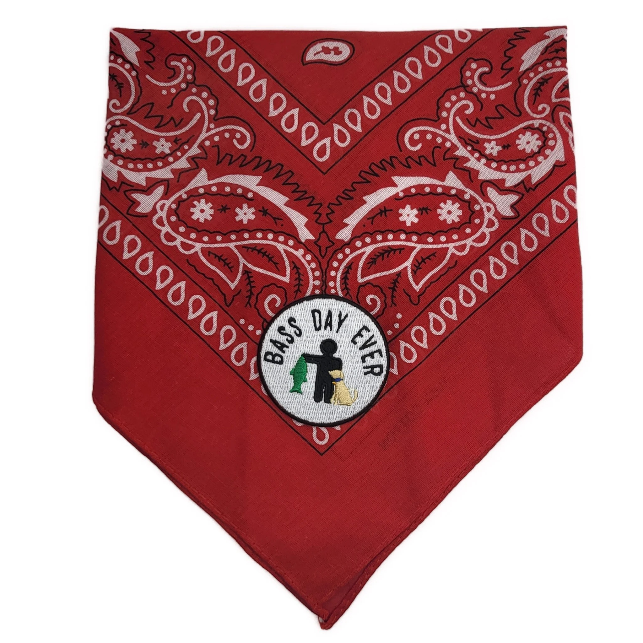 Dog Bandana in red with patch Dog Bandana in red with patch